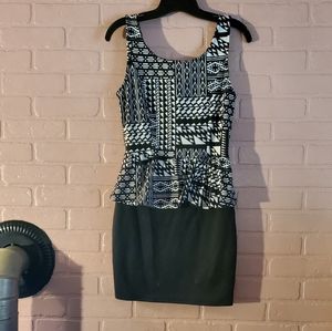 L8ter brand, black and white, mid thigh length